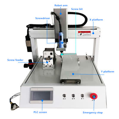 Máquina de travamento de parafuso de mesa com feedback de torque e feedback de torque para montagem de eletrodomésticos