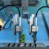 Máquina de solda automática de grau industrial com cobertura de segurança e sistema de alimentação de estanho, usado na montagem de PCB