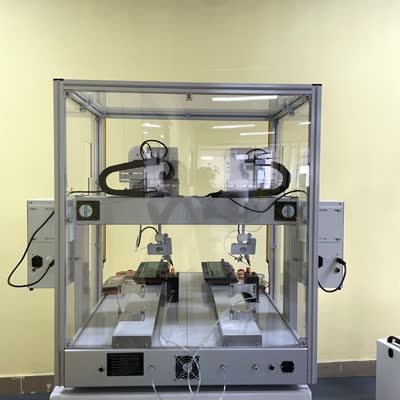 Robô de soldagem de bancada avançado para montagem de PCB com cabeça de solda dupla